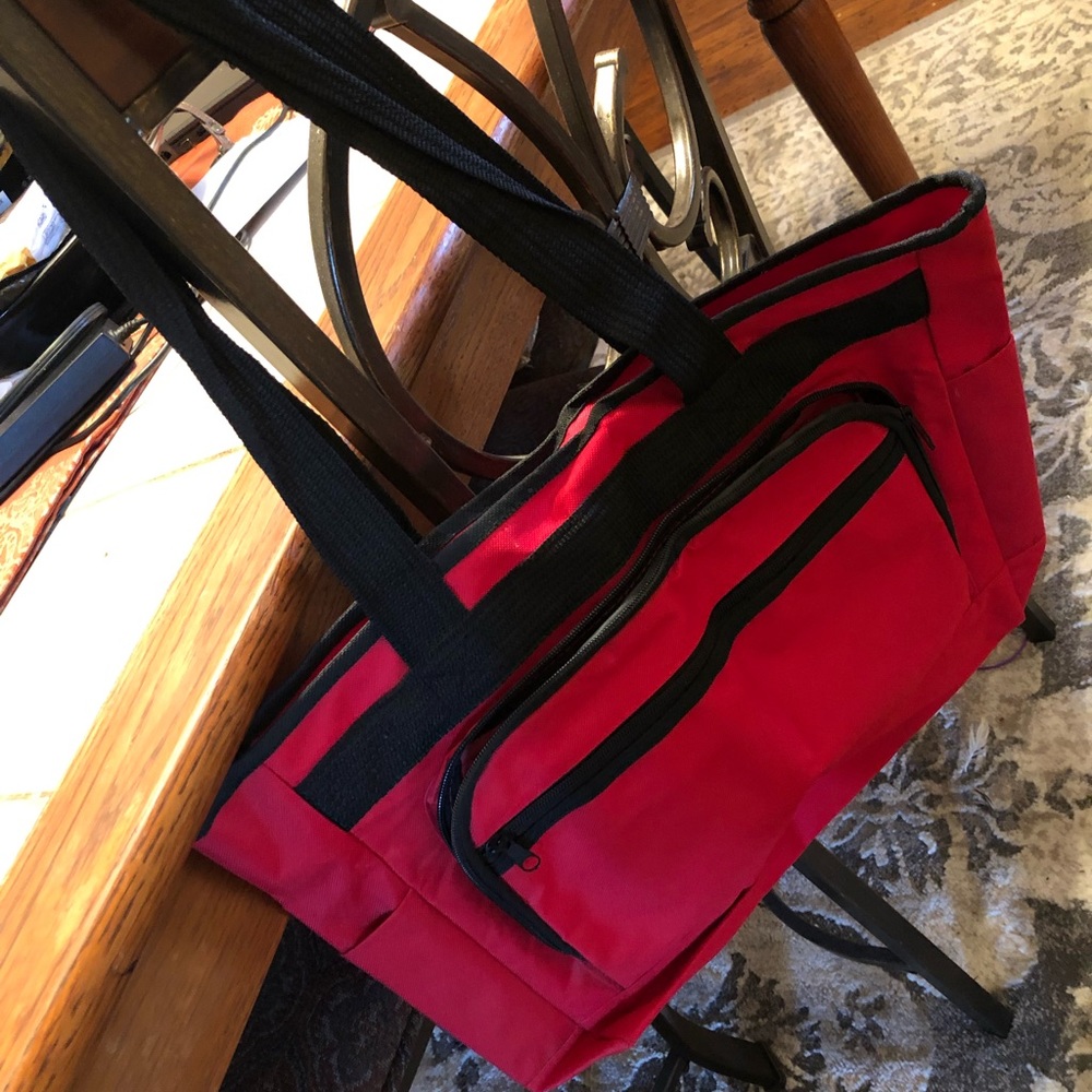 Never use it! Black & Red tote bag.